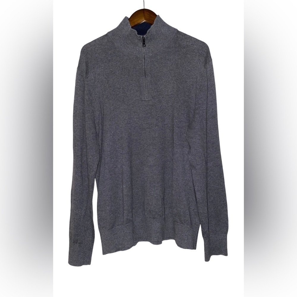 Banana Republic Luxe‎ Mock Neck 1/2 Zip Men XL Sweater Dadcore Casual Workwear
